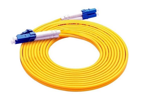 Orange FTTH LC To LC Fiber Jumper Cable Duplex 0.9mm 2mm 3mm